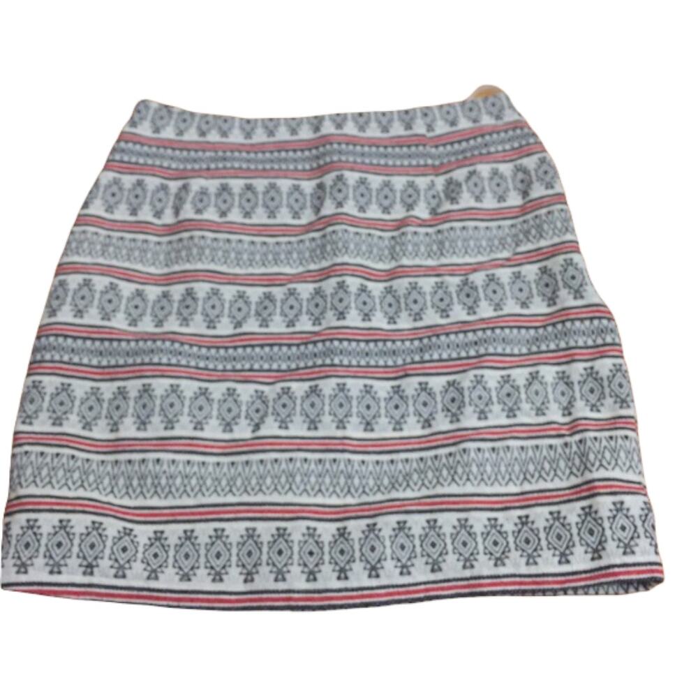 Altar'd State Womens Skirt Size Small Black Red Cream Tribal Knit Lining